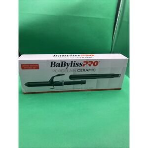 BaBylissPRO Porcelain Ceramic 1" Flat Iron & 1¼" Spring Curling Iron Prepack